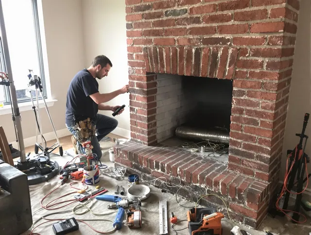 Doral Chimney Sweep specialist finalizing chimney liner service in Doral, FL