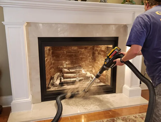 Fireplace cleaning performed by Doral Chimney Sweep in Doral, FL