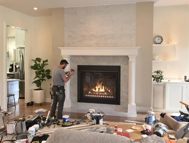 Newly installed fireplace by Doral Chimney Sweep in Doral, FL